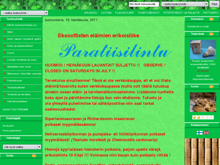 www.paratiisilintu.fi