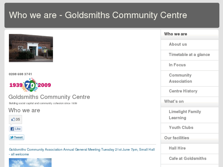 www.goldsmithscommunitycentre.info