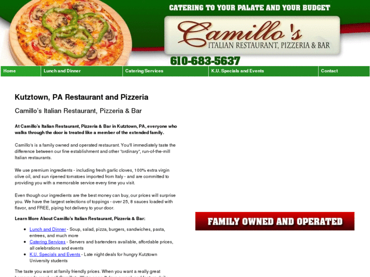 www.camillosrestaurantandpizza.com