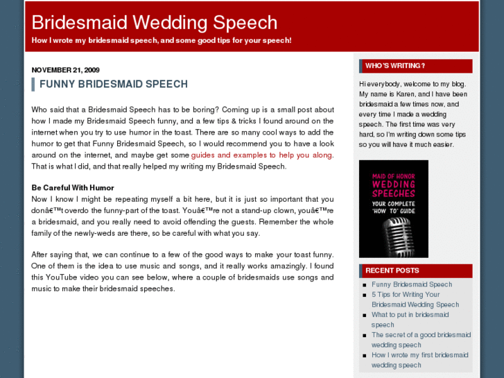 www.bridesmaidweddingspeech.com