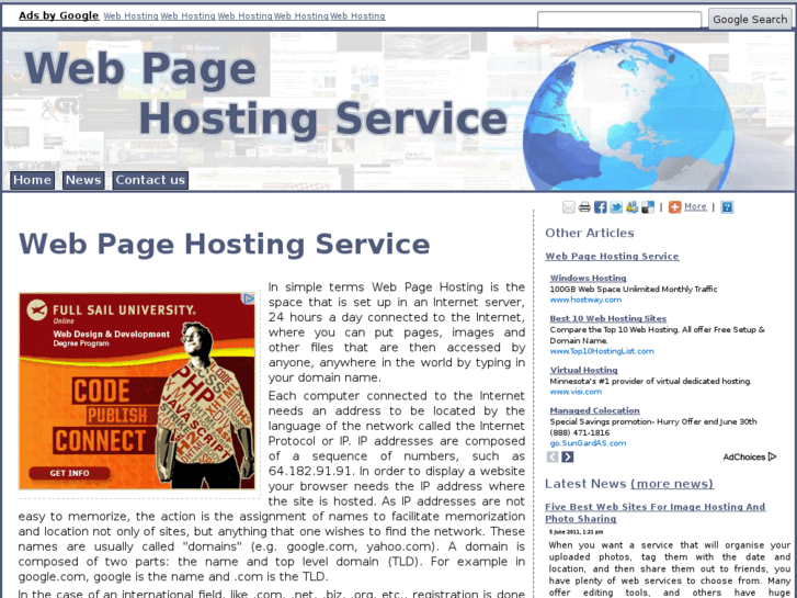 www.webpagehostingservice.com