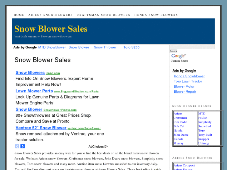 www.snow-blower-sales.net