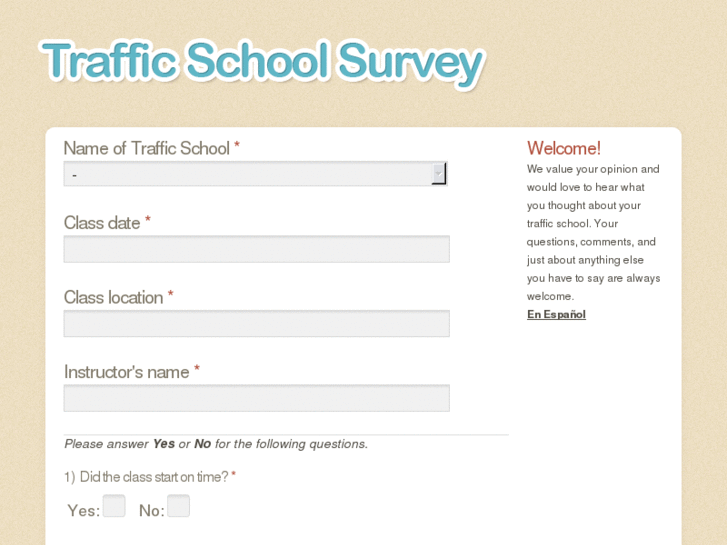 www.trafficschoolsurvey.com