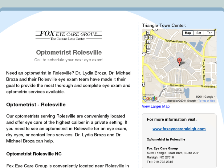 www.optometristrolesville.com