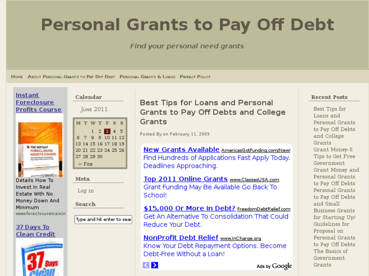 www.personalgrantstopayoffdebts.com