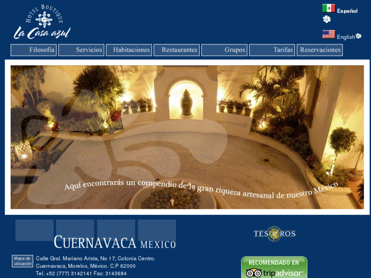 www.hotelcasaazul.com.mx