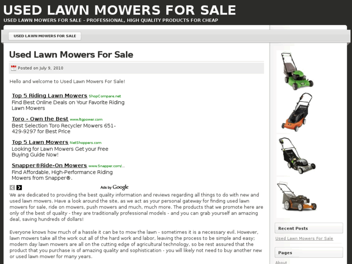 www.usedlawnmowersforsale.org