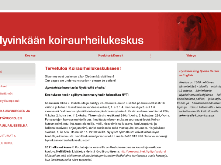 www.hyvinkaankoiraurheilukeskus.com