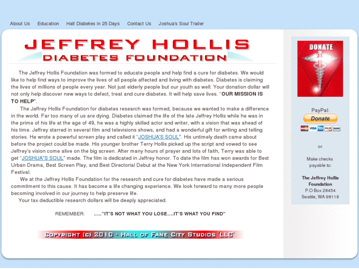 www.jeffreyhollisfoundation.com