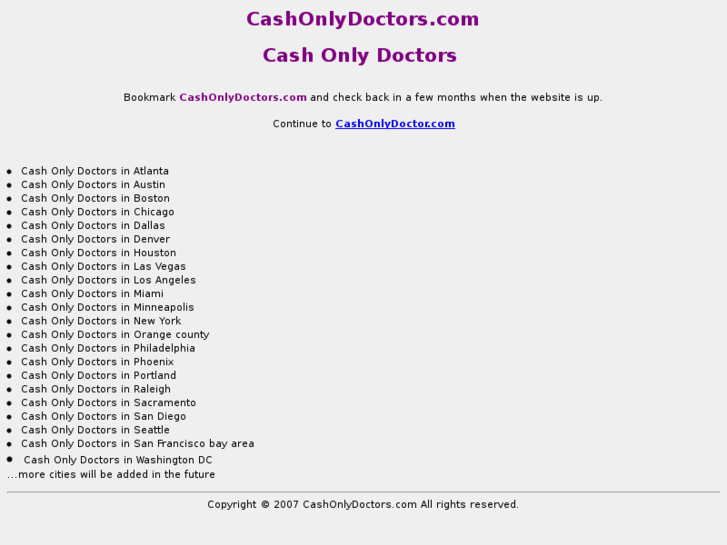 www.cashonlydoctors.com