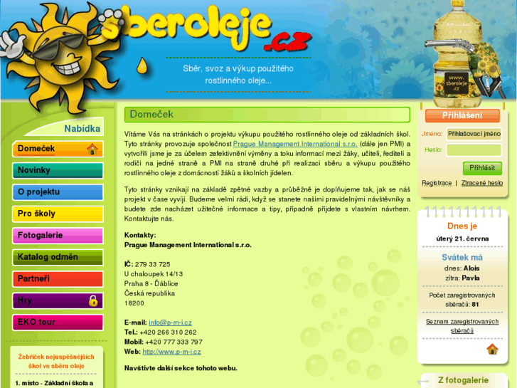www.sberoleje.cz