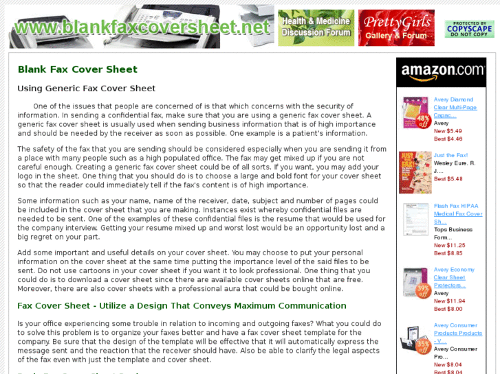 www.blankfaxcoversheet.net