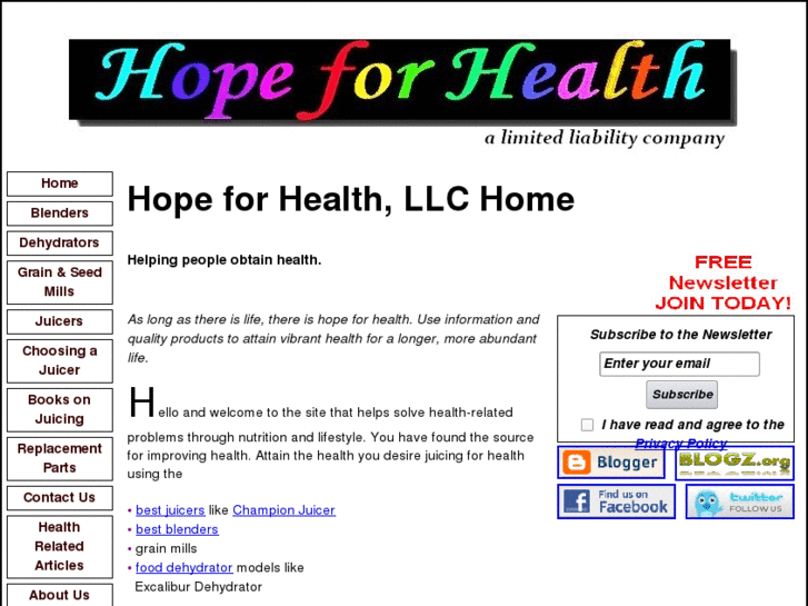 www.hope-for-health.com