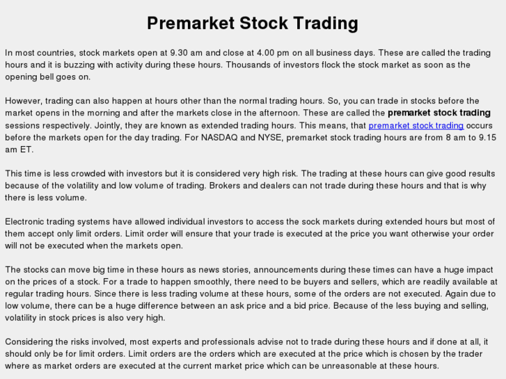 www.premarketstocktrading.com