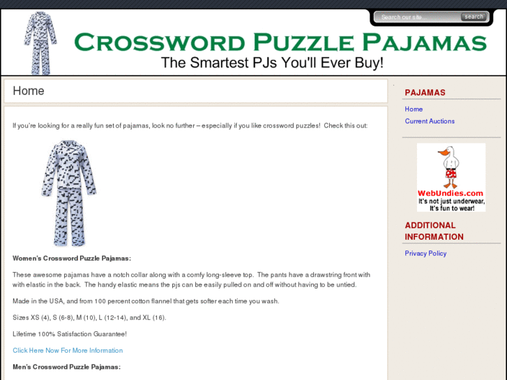 www.crosswordpuzzlepajamas.com