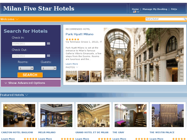 www.milanfivestarhotels.com