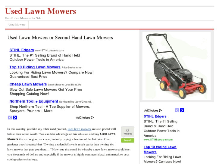 www.usedlawnmowerssales.com