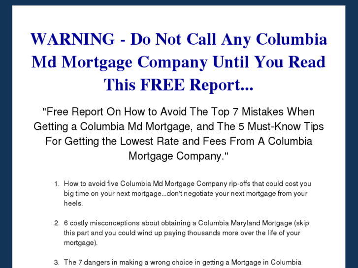 www.columbiamdmortgage.com