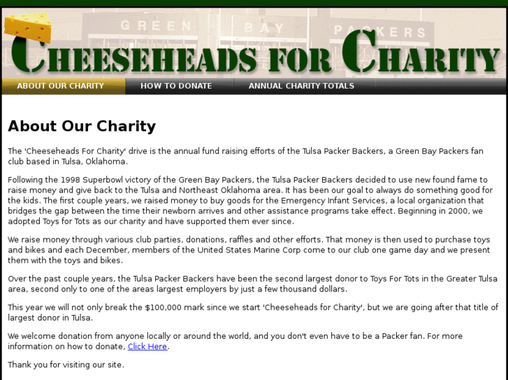 www.cheeseheadsforcharity.org