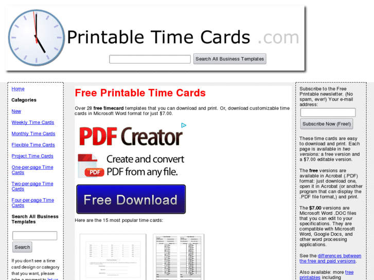 www.printabletimecard.com