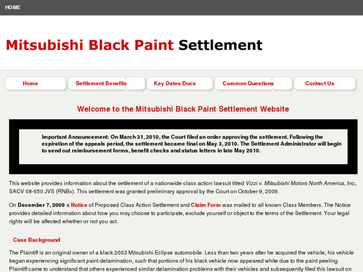 www.mitsubishiblackpaintsettlement.com