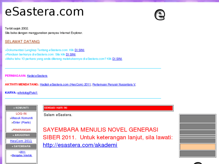 www.e-sastera.com