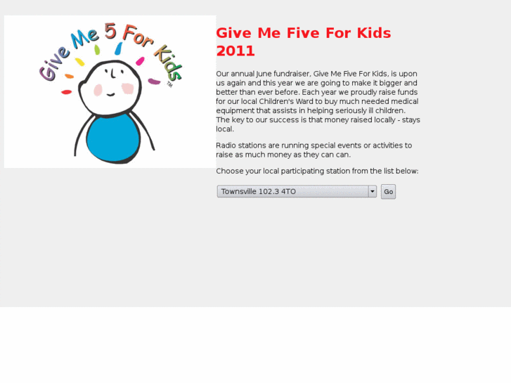 www.givemefiveforkids.com