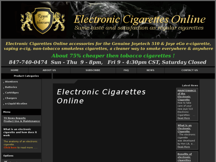 www.electroniccigarettesonline.net