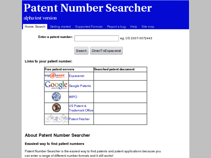 www.patentnumbersearcher.com