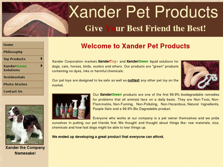 www.xanderpetproducts.com