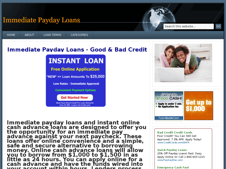 www.immediatepaydayloan.us