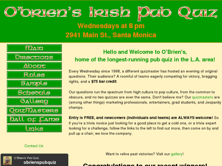 www.obrienspubquiz.com