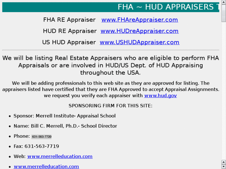 www.fhareappraiser.com