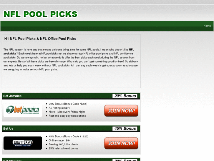 www.nflpoolpicks.net