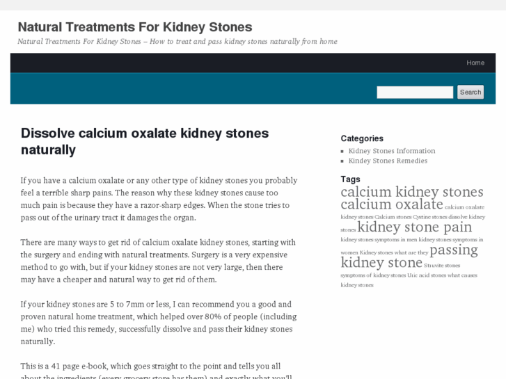 www.treatmentsforkidneystones.com