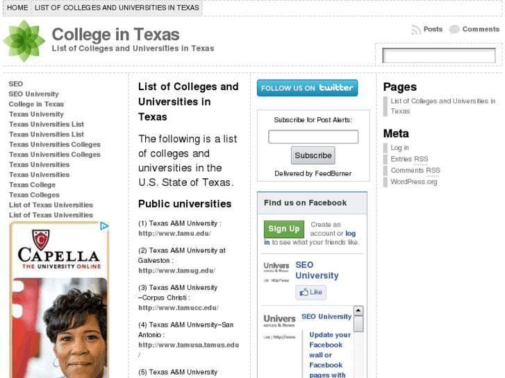 www.listoftexasuniversities.com