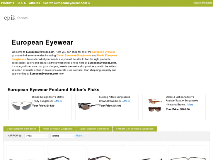 www.europeaneyewear.com