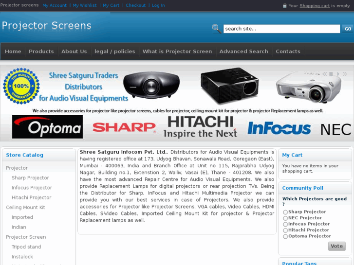 www.projectorscreens.in