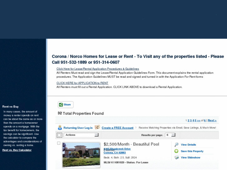 www.coronahomesforlease.com