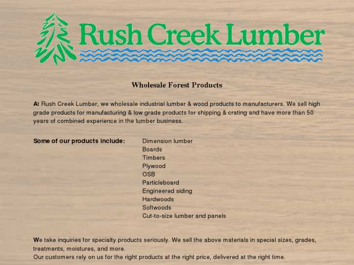 www.rushcreeklumber.com