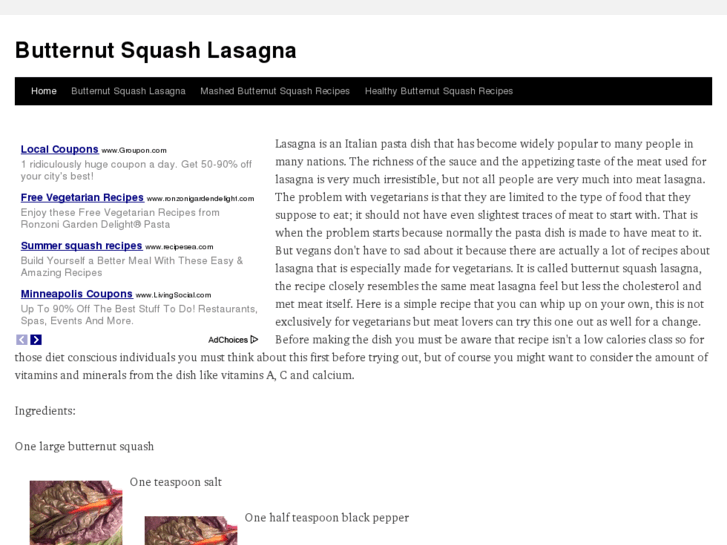 www.butternutsquashlasagna.com