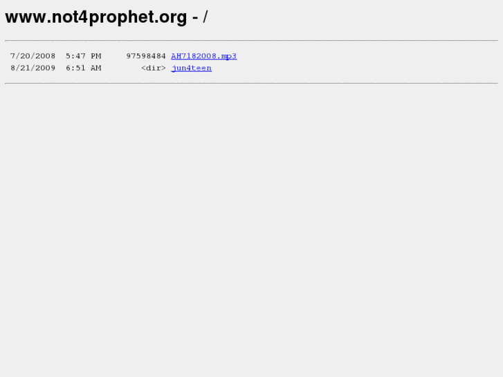 www.not4prophet.org