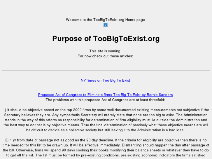 www.toobigtoexist.org