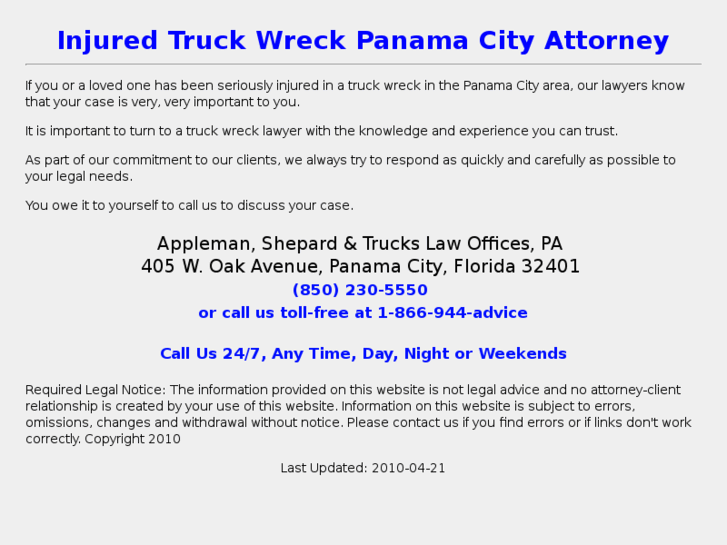 www.injuredtruckwreckpanamacityattorney.com