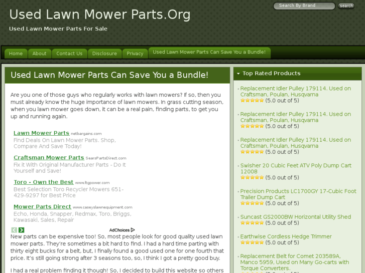 www.usedlawnmowerparts.org