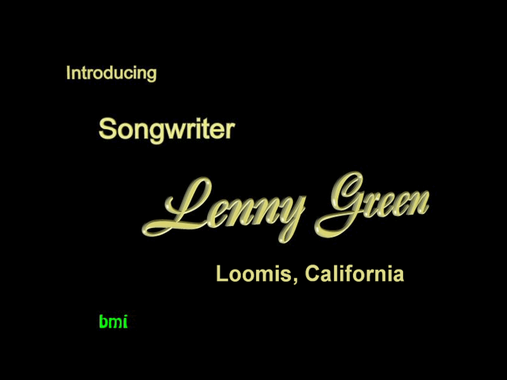 www.songwriterlennygreen.com