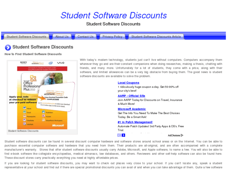 www.studentsoftwarediscounts.org