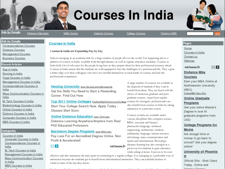 www.coursesinindia.com