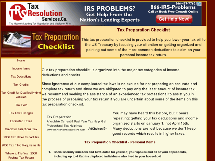 www.taxpreparationchecklist.com