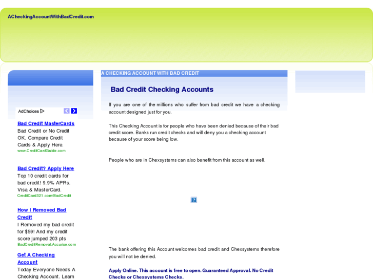 www.acheckingaccountwithbadcredit.com